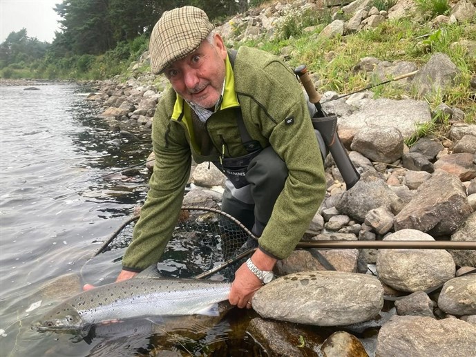 Brian Sim with one of two fish he landed at Park