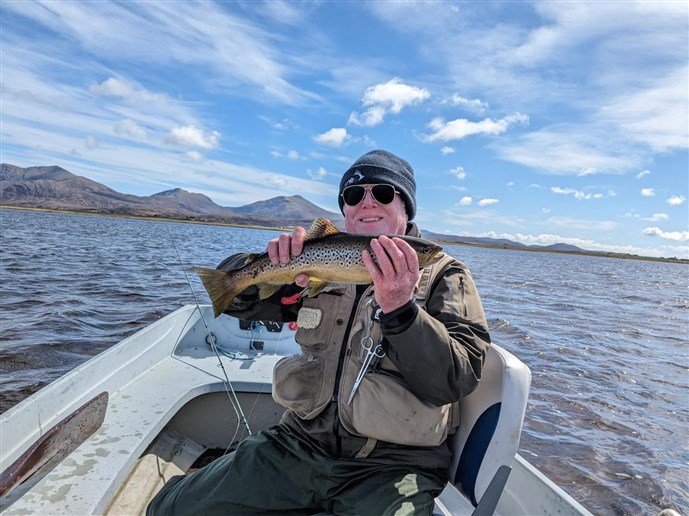 A 2lb-12oz brown trout from Loch Grogarry, South Uist for John Stephenson during April 27th