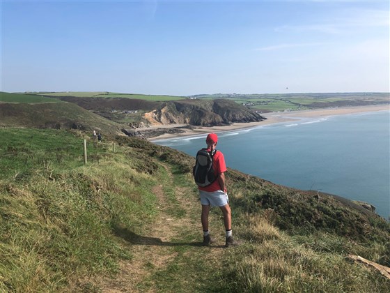 Pembrokeshire Coast Path walk overlooking Newgale