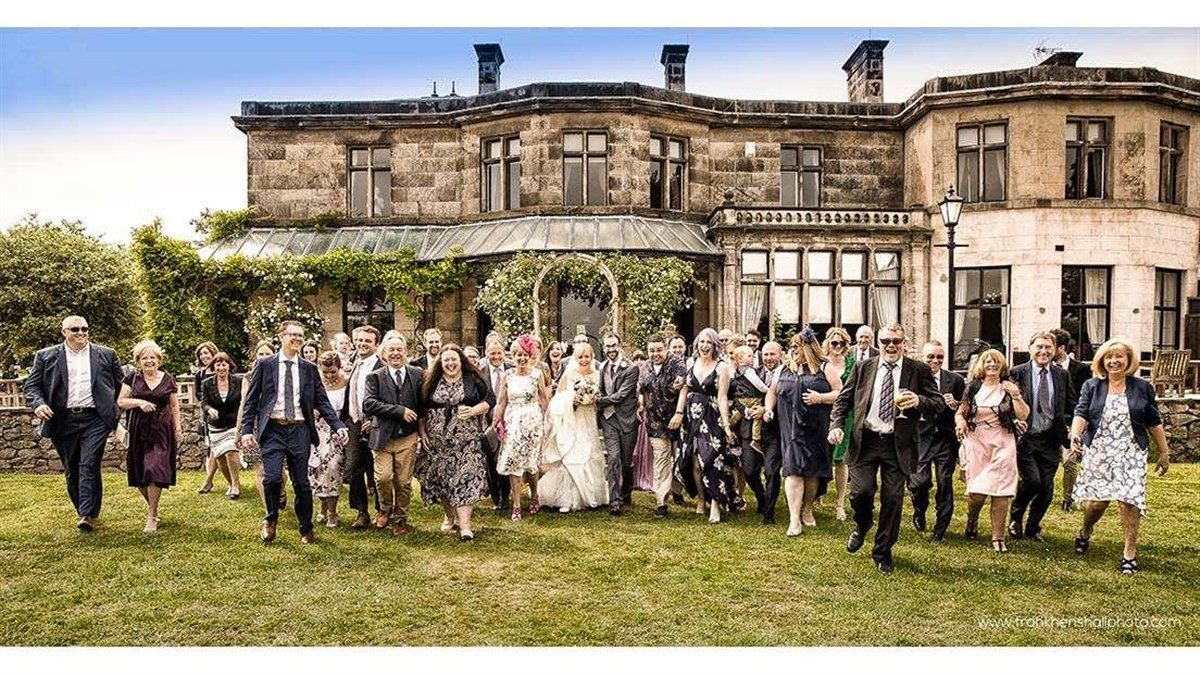 Wedding party in the grounds