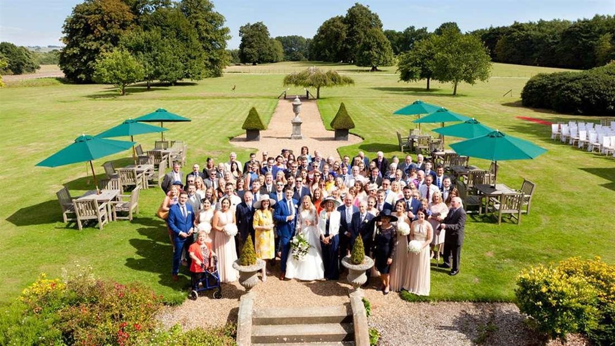 Wedding party in the grounds