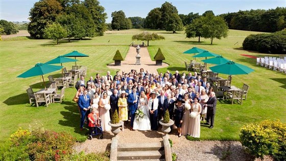 Wedding party in the grounds